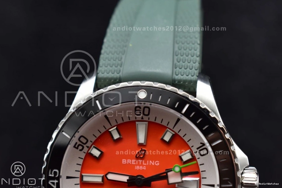Rubber SuperOcean BLSF FashionForward 1:1 Automatic Orange 42 on Green Strap SS A 1164 Best Edition Dial 1226